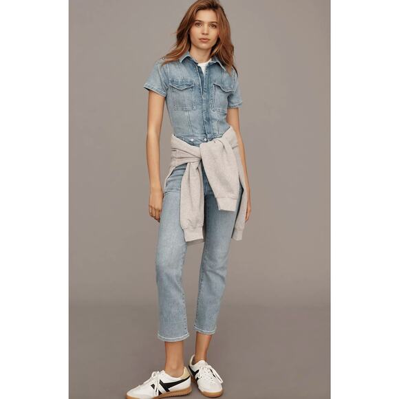 NWT Anthropologie Good American Fit for Success Denim Jumpsuit Size M - Picture 1 of 13